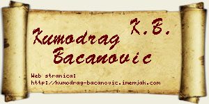 Kumodrag Bacanović vizit kartica